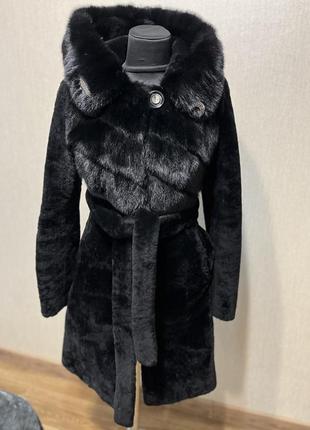 Шубка мутон+норка