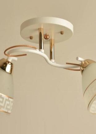 Люстра потолочная современная sirius л 8114/2 wt+fg на 2 плафона