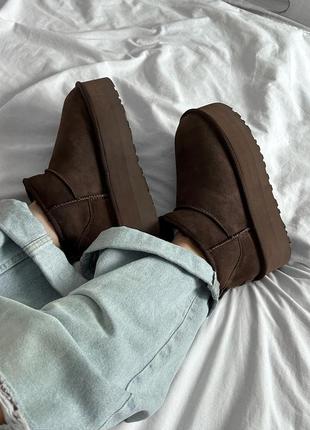 Женские ugg classic ultra mini platform 'chocolate'