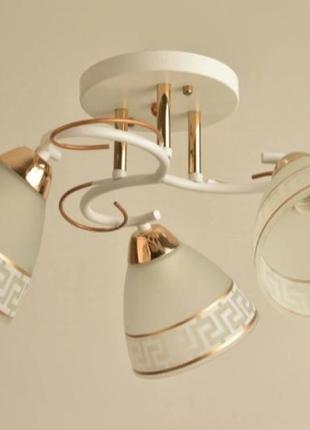 Люстра потолочная современная sirius л 8114/3 wt+fg на 3 плафона