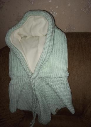 Теплий зимовий капор та перчатки