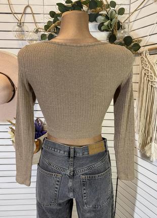 Женский кроп топ в рубчик 2