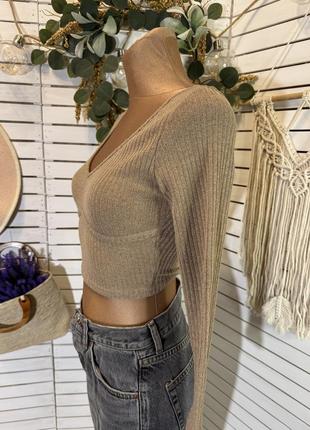 Женский кроп топ в рубчик 3