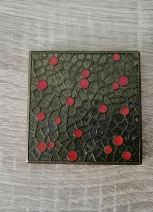 Пудреница ссср ленэмальер бронза винтаж