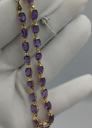 Браслет золото аметисти золотой браслет аметисты с аметистами