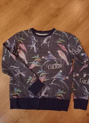 Свитшот женский с птичками натуральный