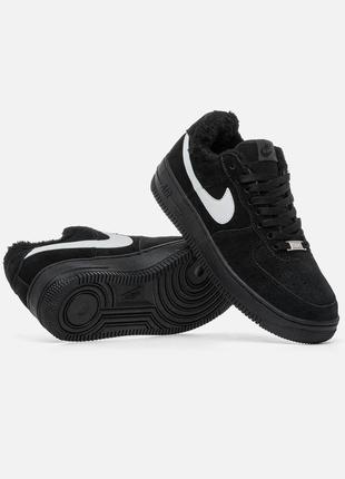 Кроссовки мужские jordan flight 45 high heel black (мех)
