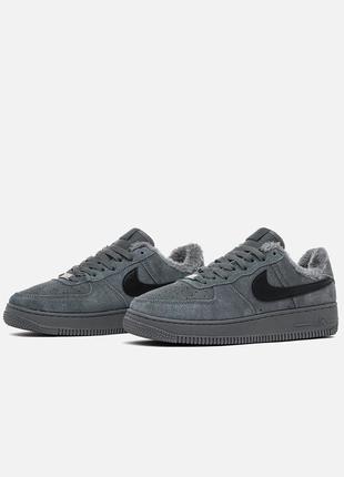 Кроссовки мужские jordan flight 45 high heel grey (мех)