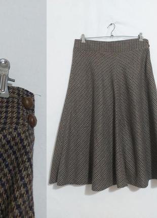 Юбка годе в гусиную лапку из смесовой шерсти zara