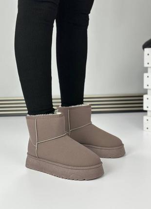 Стильные женские угги, шоколад, экозамша 36-41