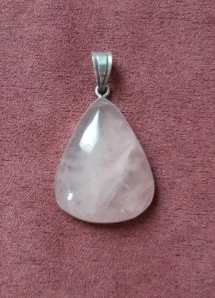 Кулон подвеска из розового кварца