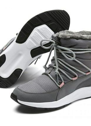Теплые женские ботинки сапоги сникерсы puma adela