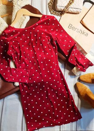 Платье женское бархатное красное