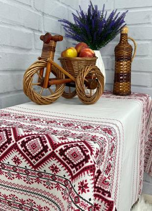 Скатерть вышиванка красная