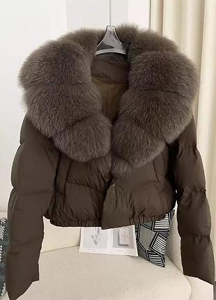 Пуховик с мехом песца3 фото