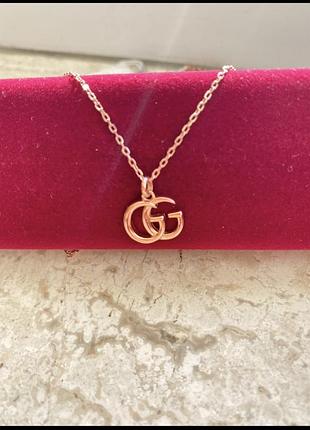 Срібне позолочене кольє 925 проби.