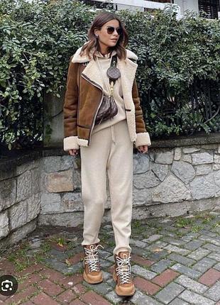 Стильна замшева дублянка косуха авіатор xs-s тренд