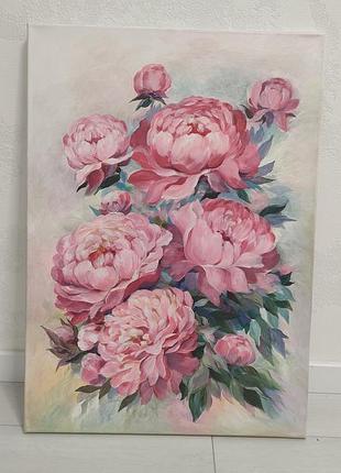 Картина акрилом пионы