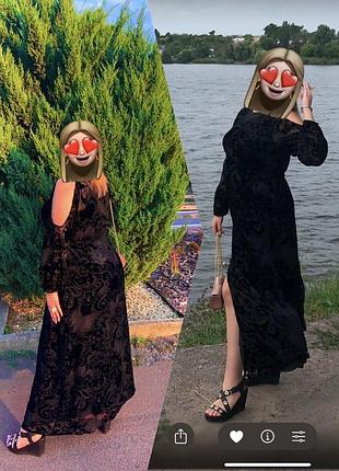 Вечернее темное бархатное длинное платье asos curve
