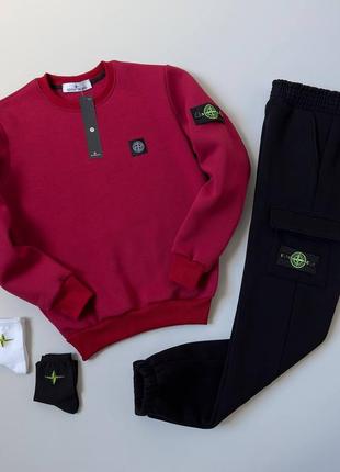 Костюм stone island зима: свитшот-брюки
2 пары носка в подарок ❄️
