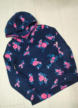 Фирменное флисовое худи george в цветочный принт