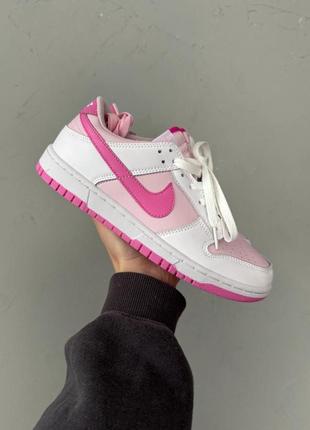 Кроссовки nike dunk white/pink