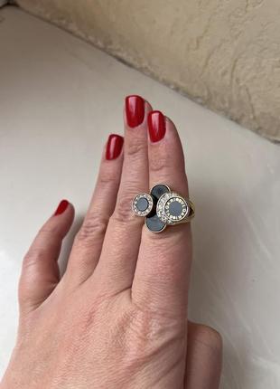 Колечко кольцо bvlgari 15 размер чорно-золотое