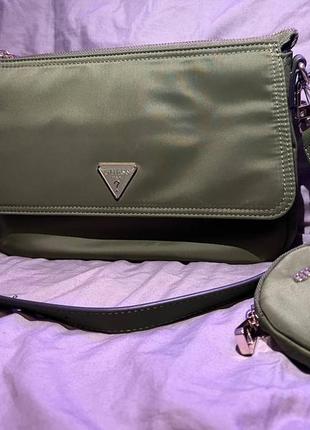 Сумка guess оливкового кольору