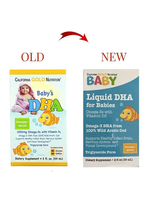 California gold nutrition, дгк для дітей, омега-3 жирні кислоти з вітаміном d3, 1050 мг, 50 мл (2 рі