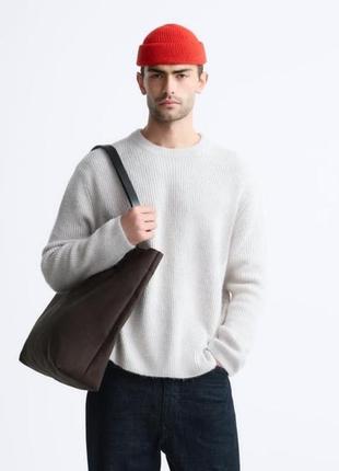 Свитер кофта вязаный теплый серый m zara 5755/350