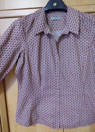 Comma блузка хлопковая цветная рукава длинные