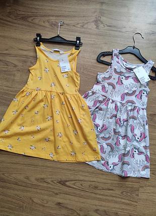 Дитячий набір сукні плаття для дівчинки р.98/104 (2/4) h&m єдинороги ,квіти є різні малюнки та розмі
