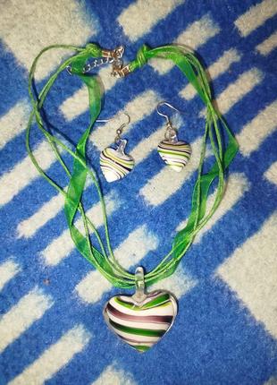 Набор украшений мурманское стекло италия