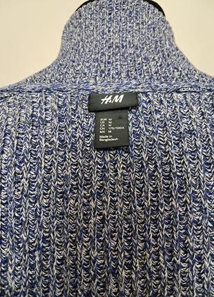 Кардиган мужской бренд h&m m синий меланж7 фото