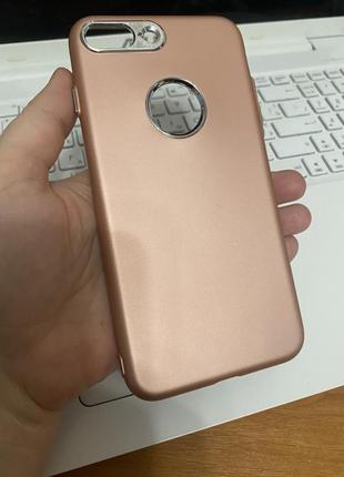 Чохол на iphone 7 plus /8 plus (айфон 7+/8+) рожеве золото силікон щільний