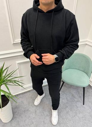 Теплый флисовый костюм худи с капюшоном и брюками