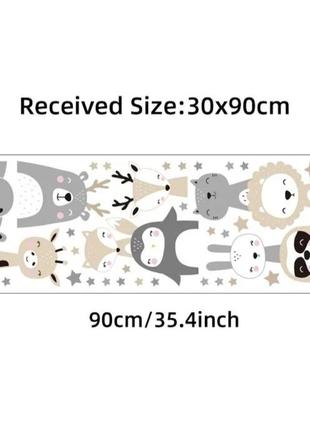 Интерьерная наклейка детская милые зверьки