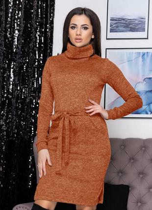 Платье гольф миди с карманами💥