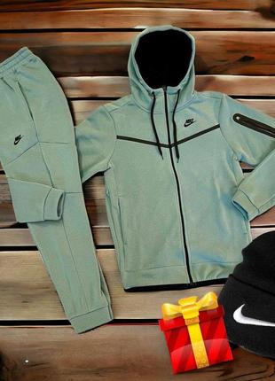 Мужской спортивный костюм на флисе nike + шапка найк в подарок