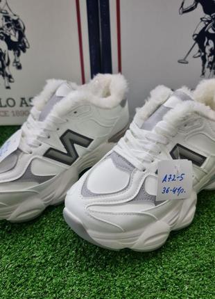 Зимние женские кроссовки на меху кожа new balance 36-41р a72-5