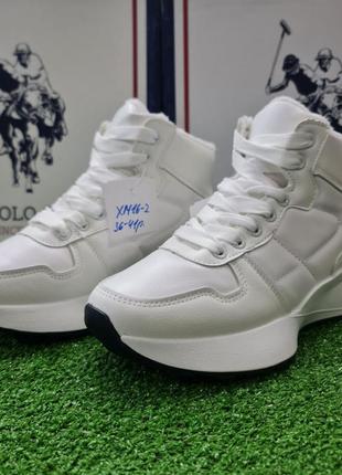Зимние женские высокие кроссовки на меху кожа stilli оригинал 36-41р xm16-2