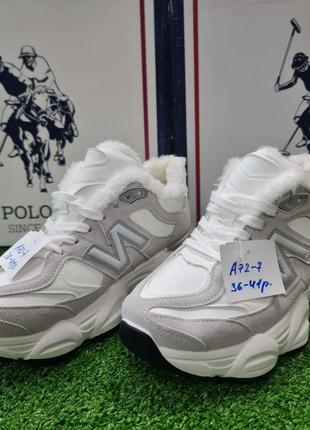 Зимние женские кроссовки на меху кожа new balance 36-41р a72-7