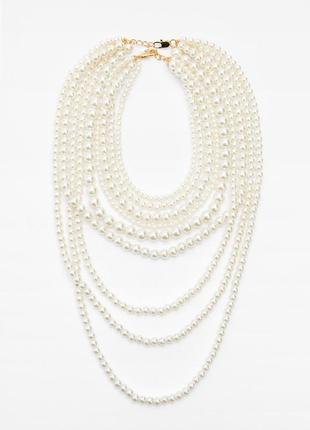 Намисто з ланцюжками та штучними перлами