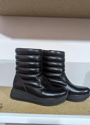 Зимние дутики из кожи