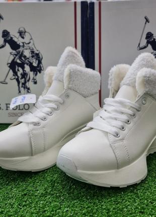 Зимние женские высокие кроссовки на меху кожа stilli оригинал 36-41р xm24-2