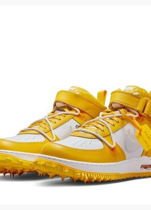 Оригинальный ❗️кросівки nike x off-white air force 1 mid sp lthr yellow/white dr0500-101