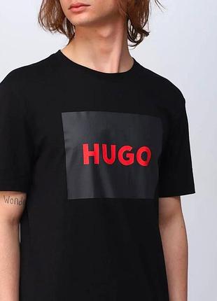 Hugo футболка черная большая лого