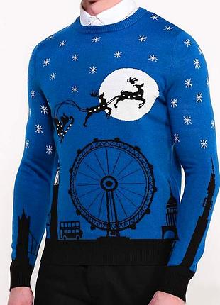Свитер новогодний с яркими белыми огоньками. размер хl