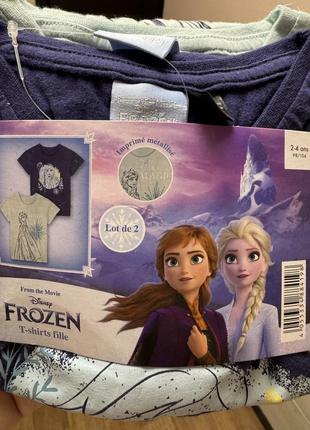 Комплект футболок frozen disney 2/4 анна ельза ледяное сердце