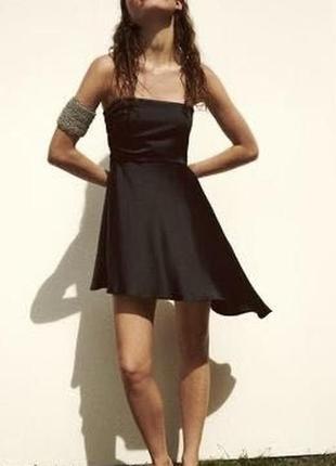 Сатиновое асимметричное платье zara
